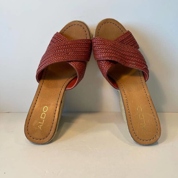 Aldo Women’s Red Espadrilles Wedge Sandals US 8.5 - Picture 5 of 8